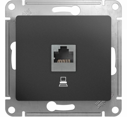 Розетка компьютерная без рамки Systeme Electric Glossa 1-м. RJ45 5e графит фото Розетка компьютерная без рамки Systeme Electric Glossa 1-м. RJ45 5e графит картинка